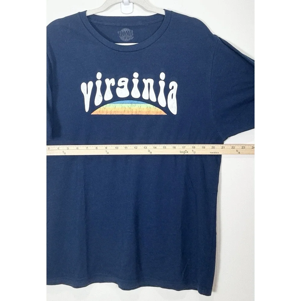 Home Free Mens Dark Blue Virginia Graphic Short Sleeve Large